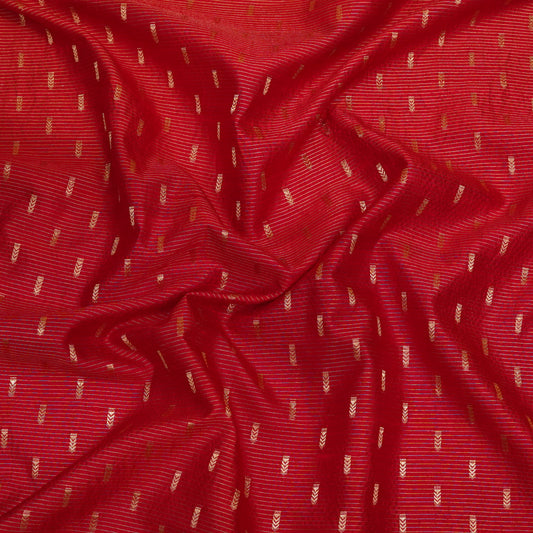 Red Banarasi Silk Brocade Fabric