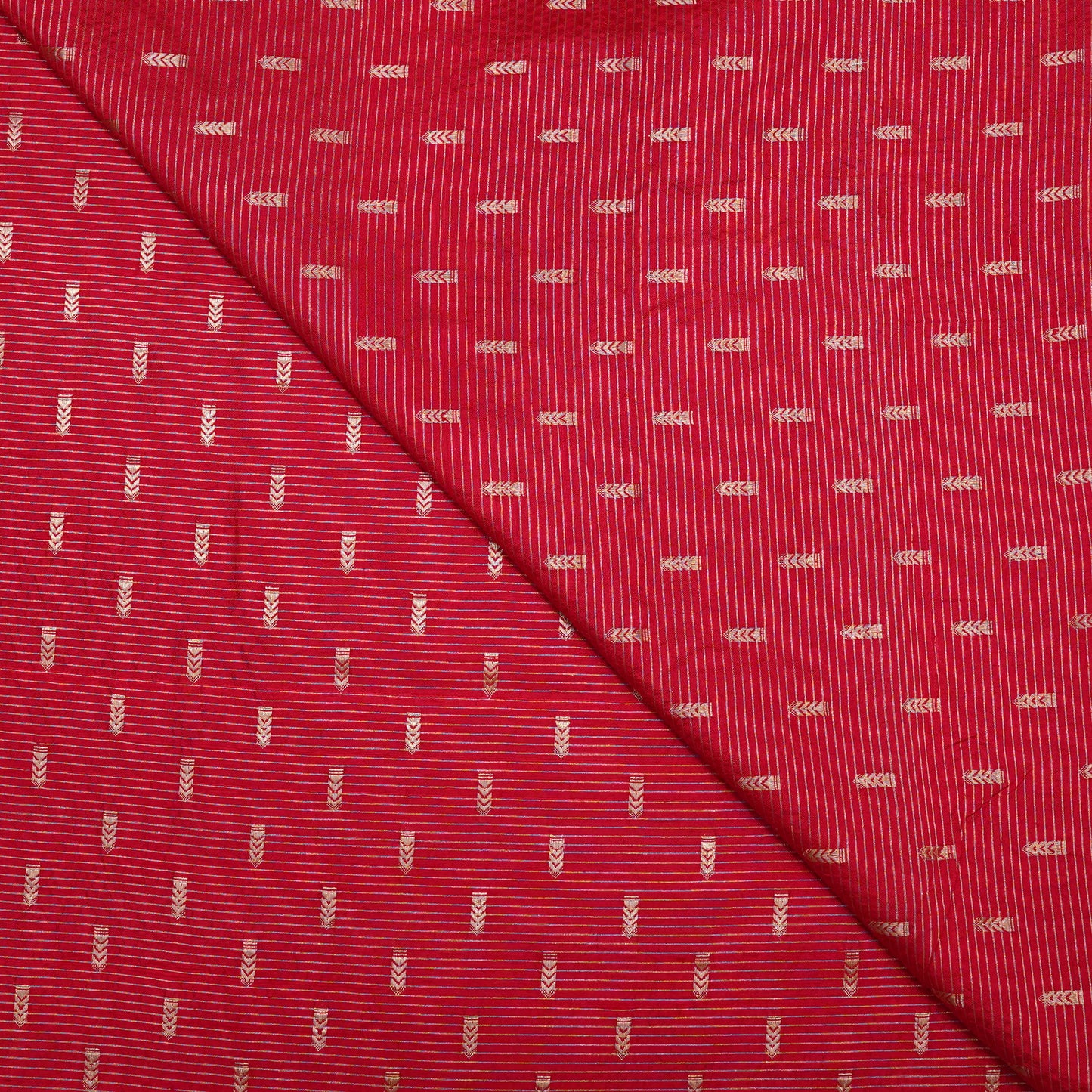 Red Banarasi Silk Brocade Fabric