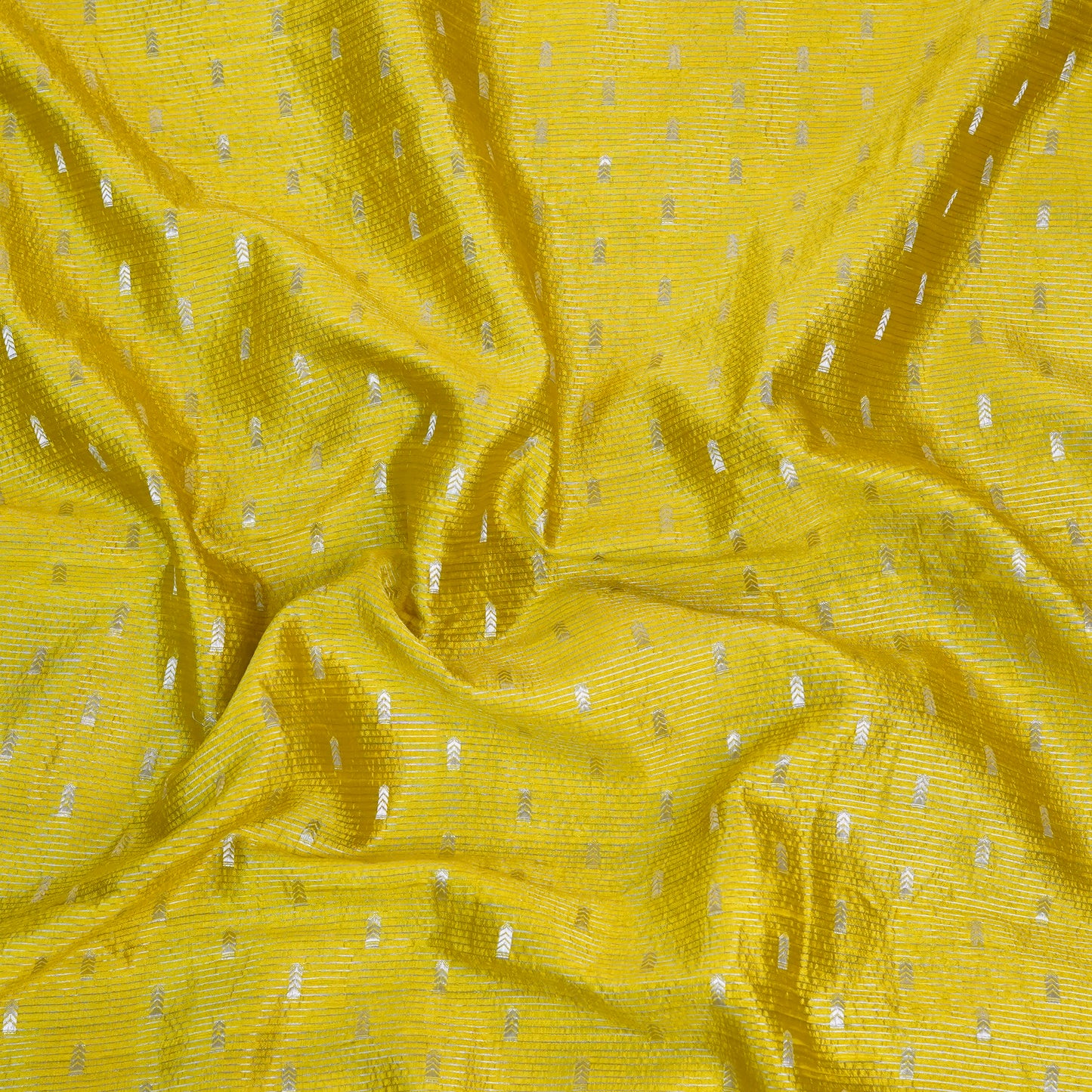 Yellow Banarasi Silk Brocade Fabric