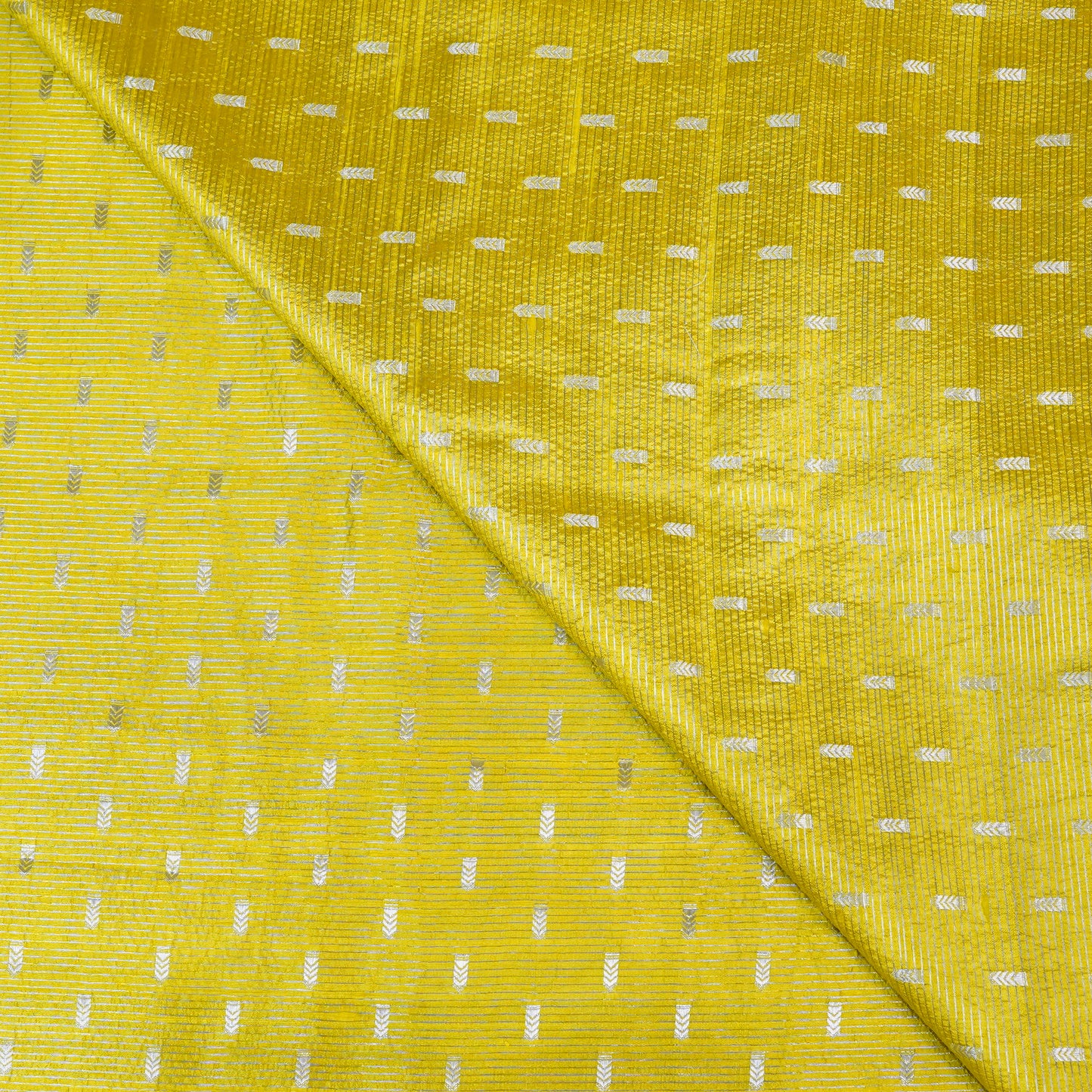 Yellow Banarasi Silk Brocade Fabric