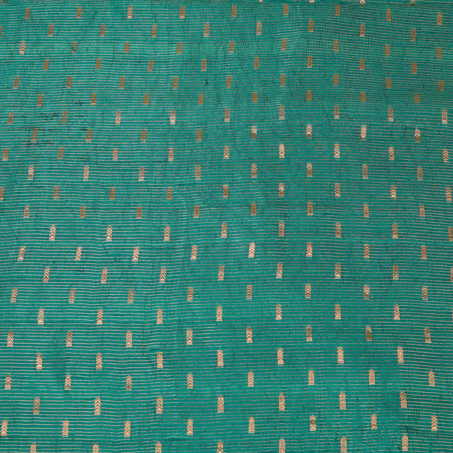 Teal Green Banarasi Silk Brocade Fabric