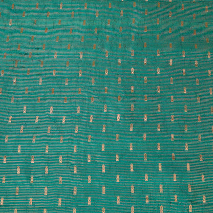 Teal Green Banarasi Silk Brocade Fabric