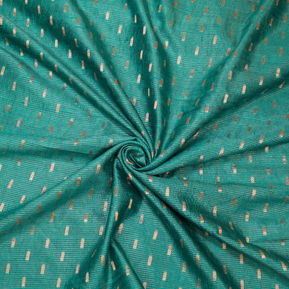 Teal Green Banarasi Silk Brocade Fabric