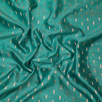 Teal Green Banarasi Silk Brocade Fabric