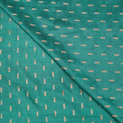 Teal Green Banarasi Silk Brocade Fabric
