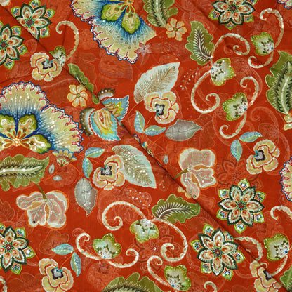 Vibrant Floral Organza Fabric
