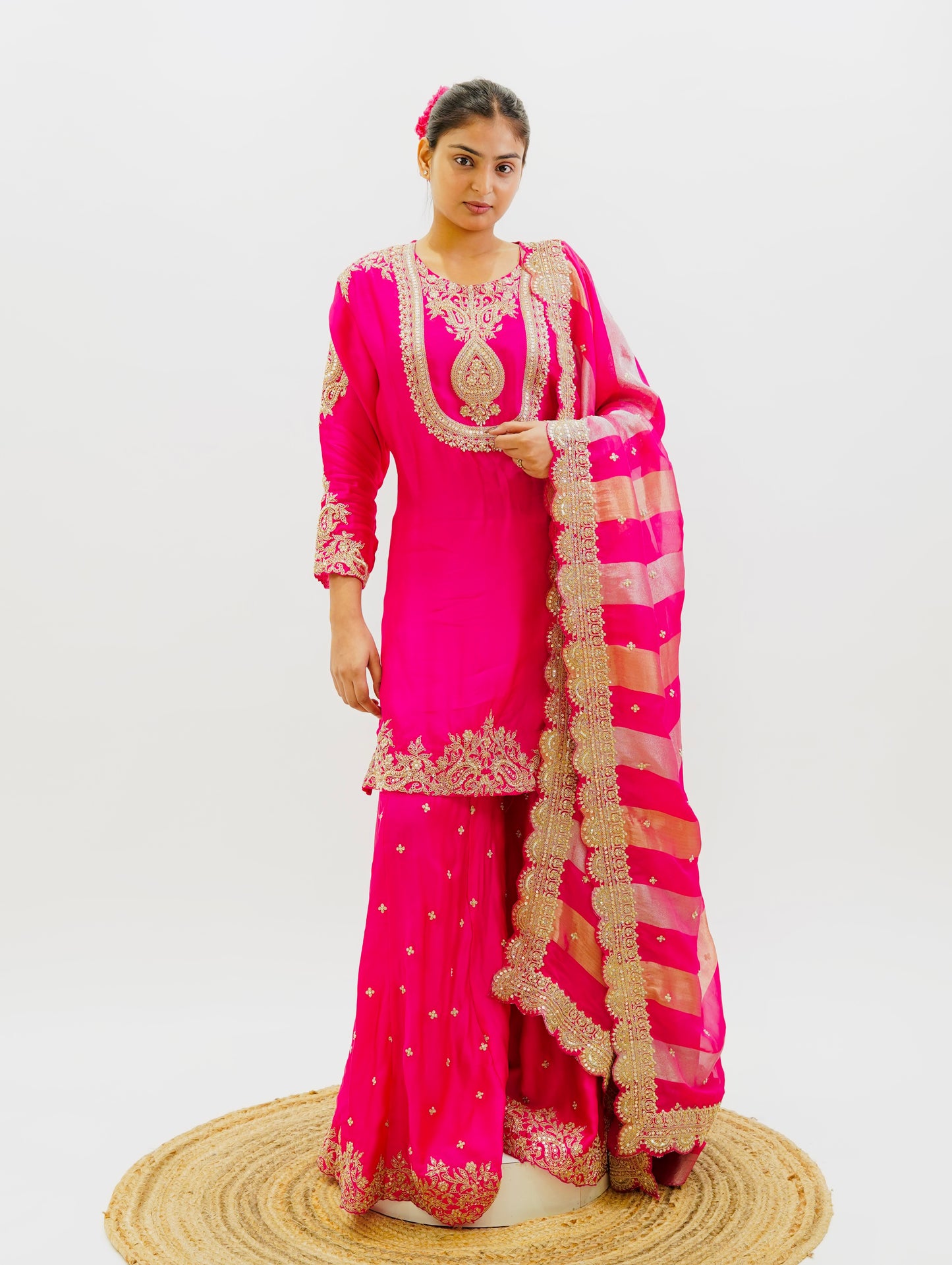 Rani Pink Organza Suit Set