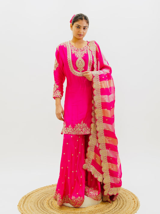 Rani Pink Organza Suit Set