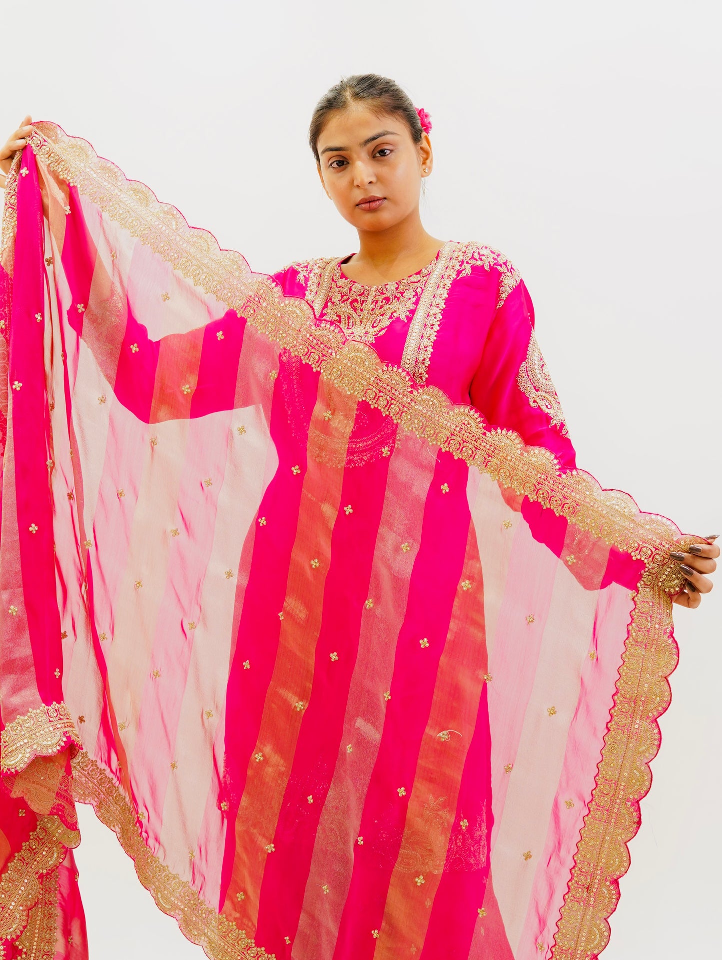 Rani Pink Organza Suit Set