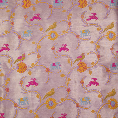 Lavender Lavender Silk Banarasi Shikargah Brocade Fabric