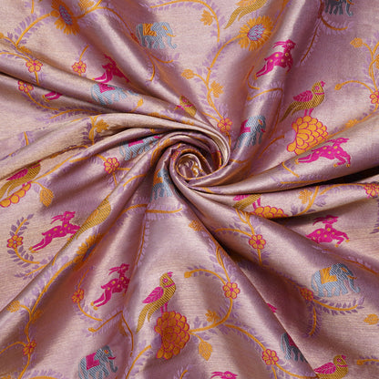Lavender Lavender Silk Banarasi Shikargah Brocade Fabric