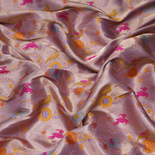 Lavender Lavender Silk Banarasi Shikargah Brocade Fabric