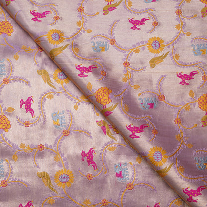 Lavender Lavender Silk Banarasi Shikargah Brocade Fabric