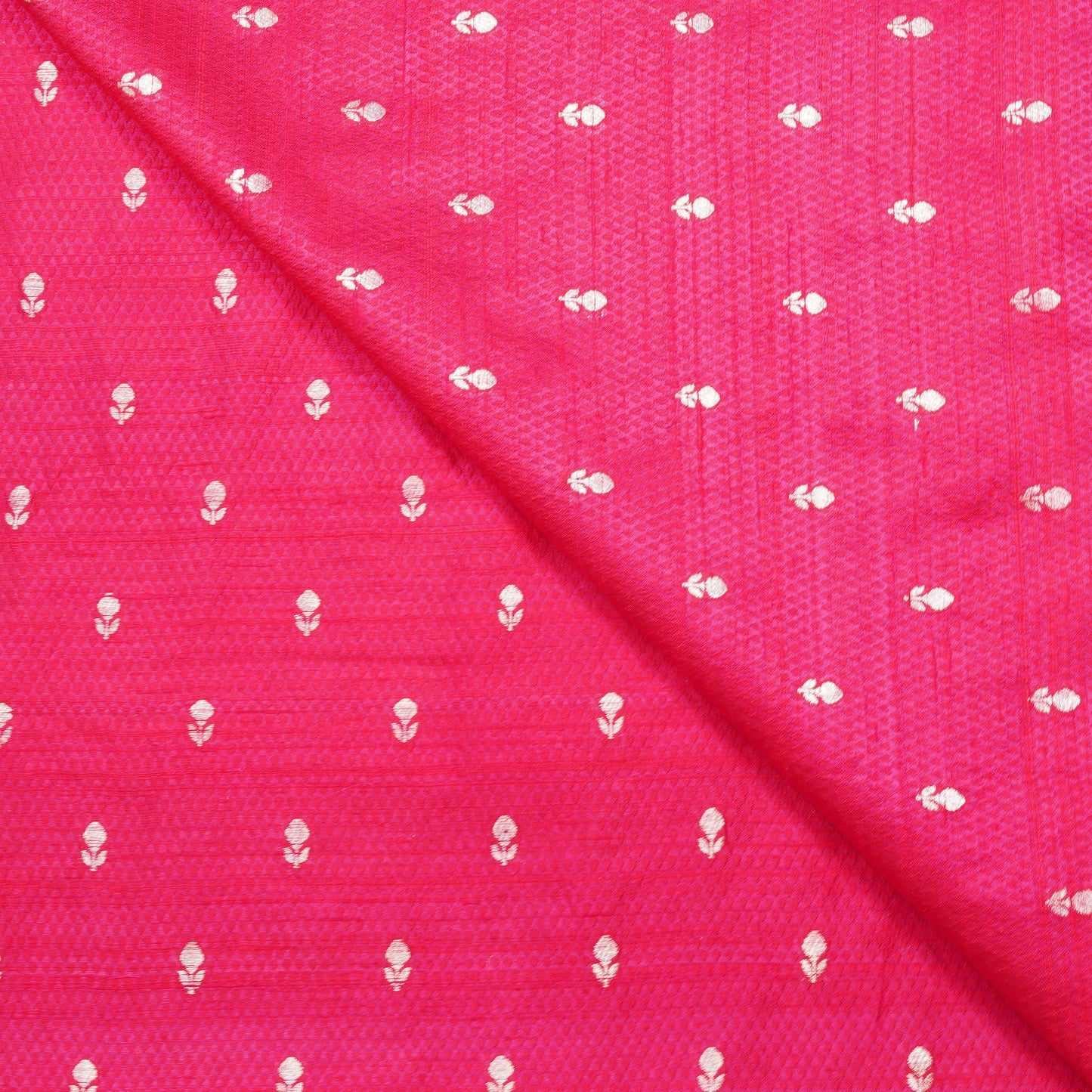 Crimson Red Gold Booti Woven Banarasi Fabric