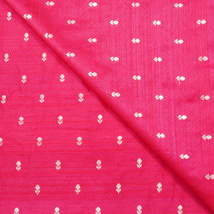 Crimson Red Gold Booti Woven Banarasi Fabric