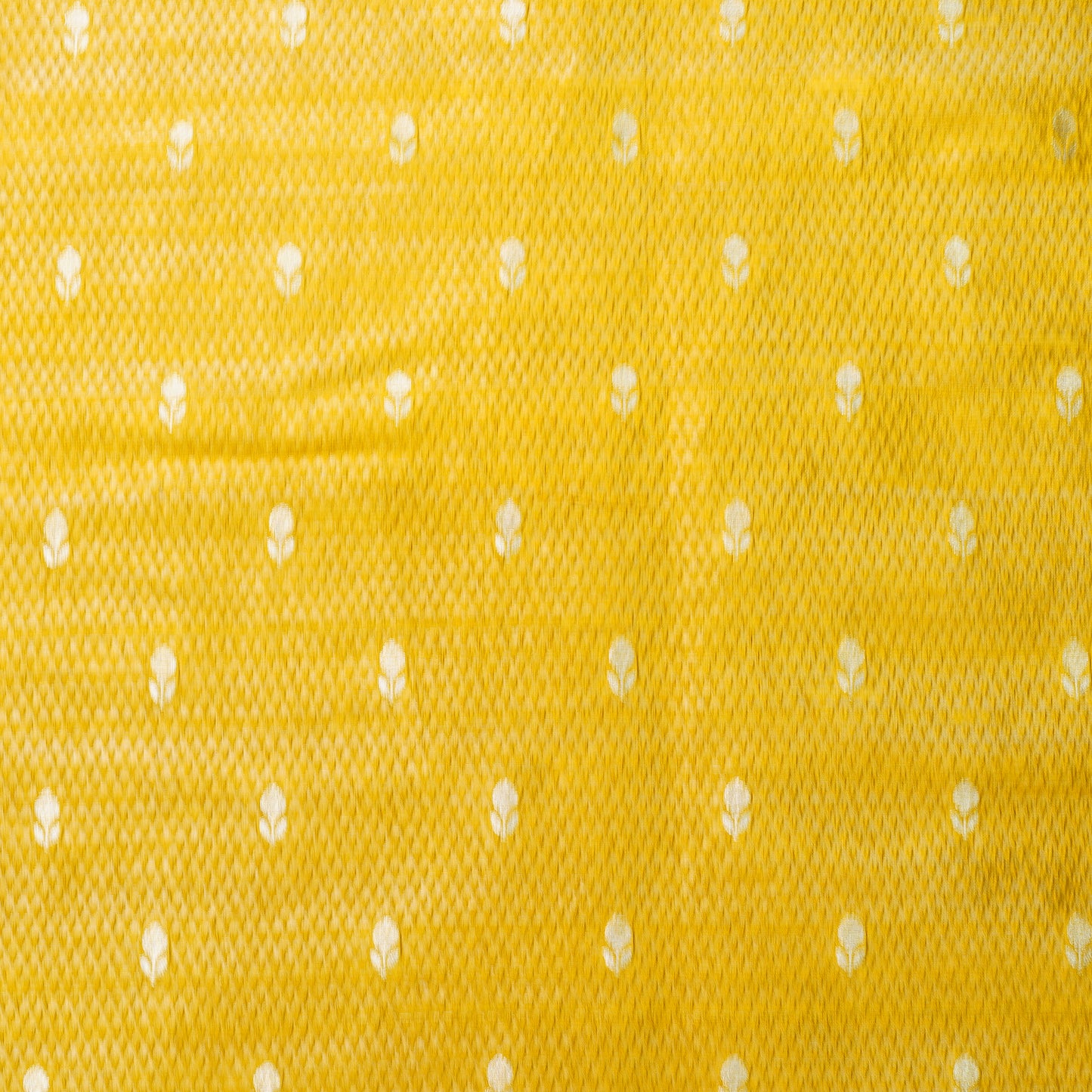 Mustard Yellow Gold Booti Woven Banarasi Fabric