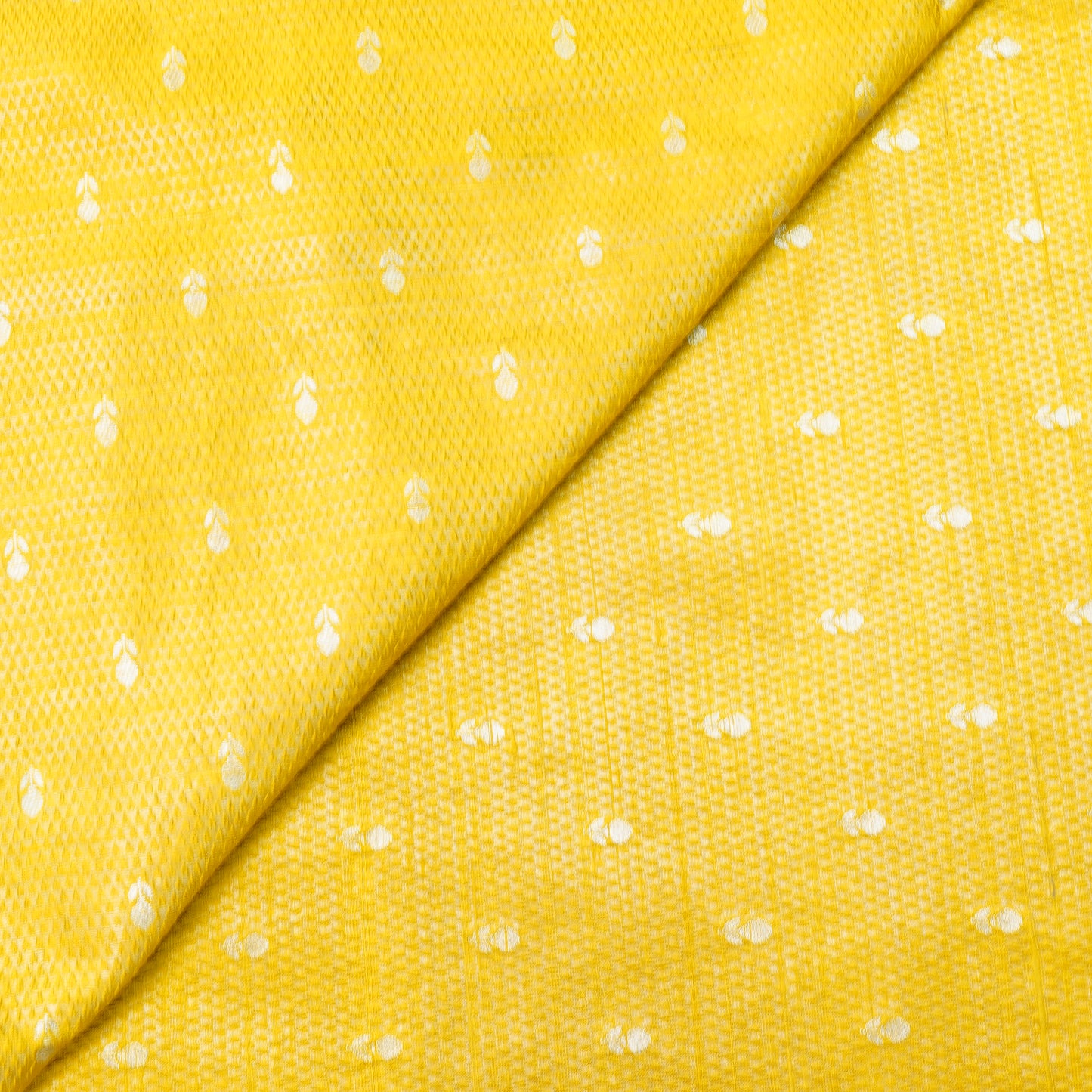 Mustard Yellow Gold Booti Woven Banarasi Fabric