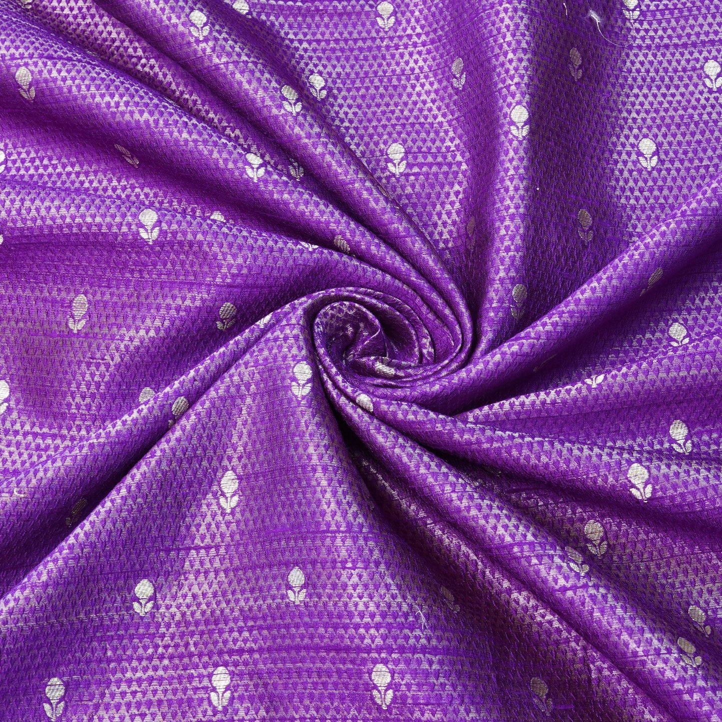 Deep Violet Geometric Woven Fabric.