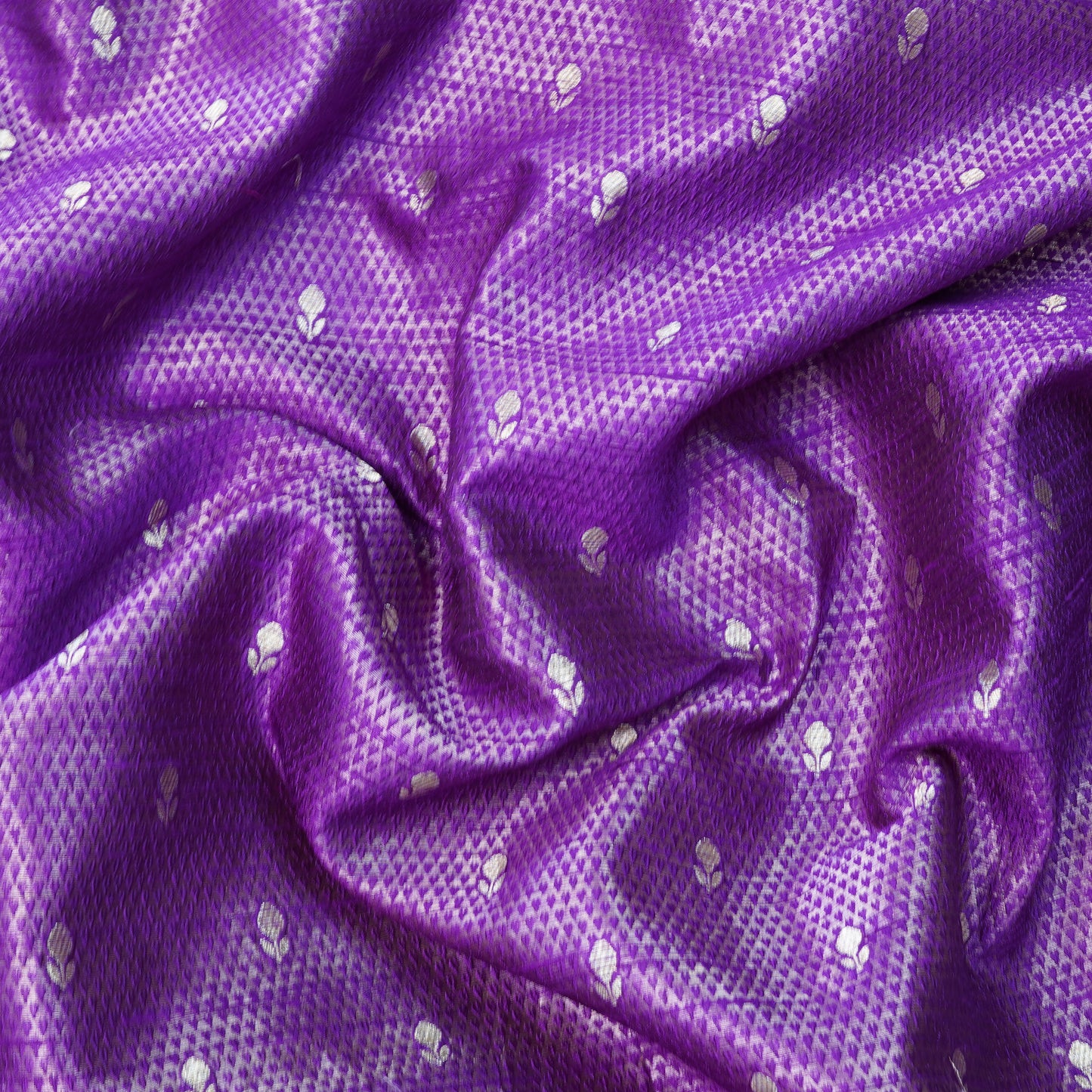 Deep Violet Geometric Woven Fabric.