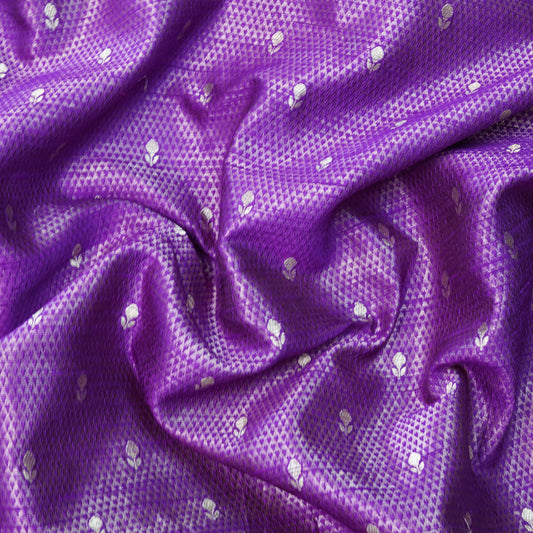 Deep Violet Geometric Woven Fabric.