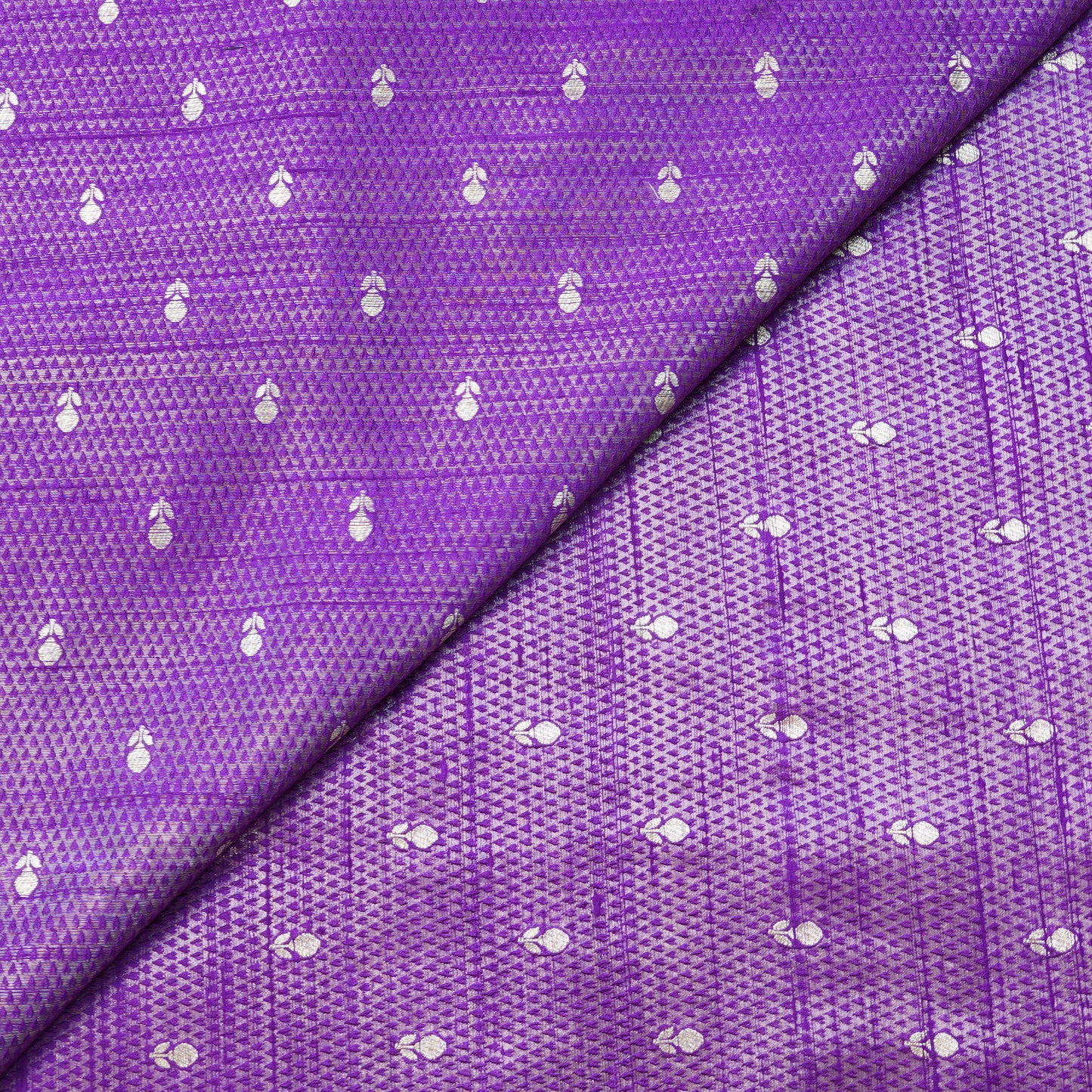 Deep Violet Geometric Woven Fabric.