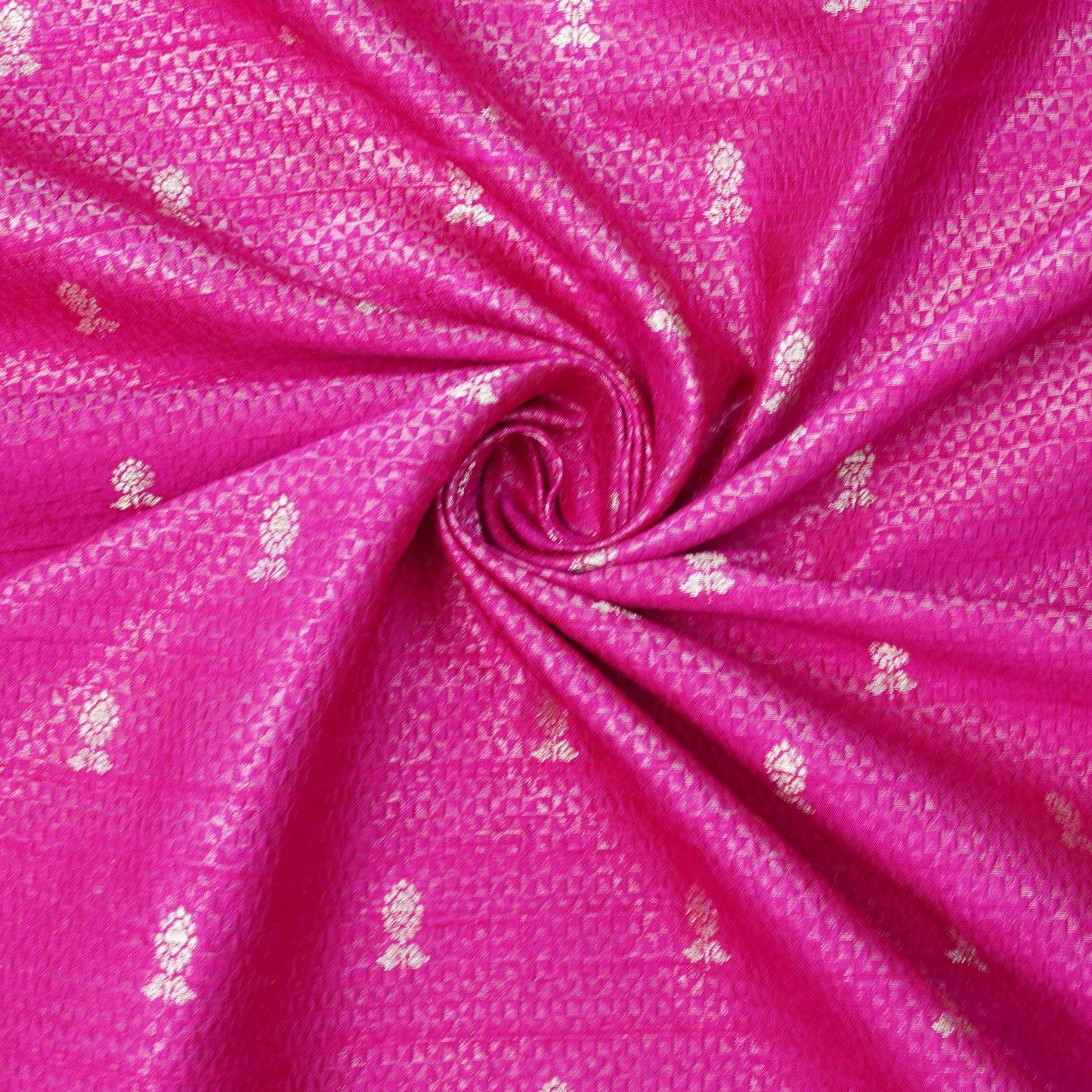 Rani Pink Banarasi Silk Woven Fabric