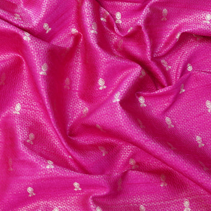 Rani Pink Banarasi Silk Woven Fabric