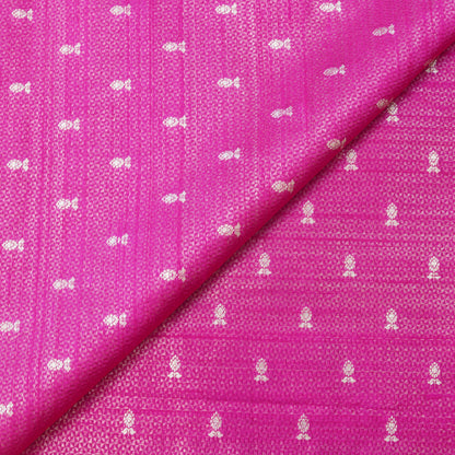 Rani Pink Banarasi Silk Woven Fabric