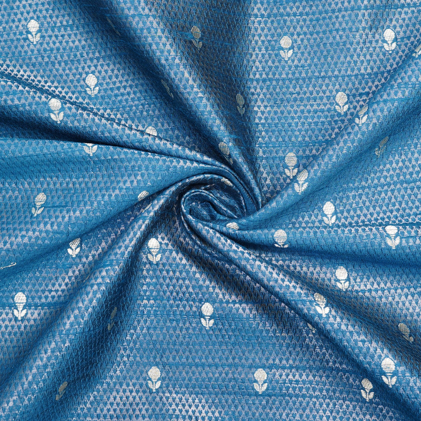 Premium Sky Blue Banarasi Dress Material Fabric