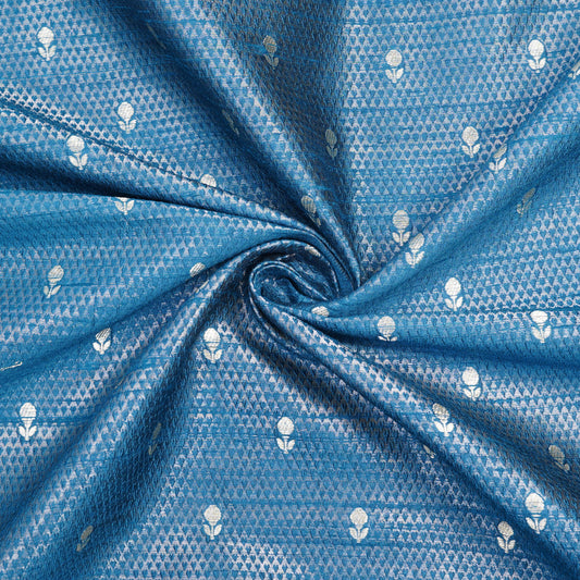 Premium Sky Blue Banarasi Dress Material Fabric