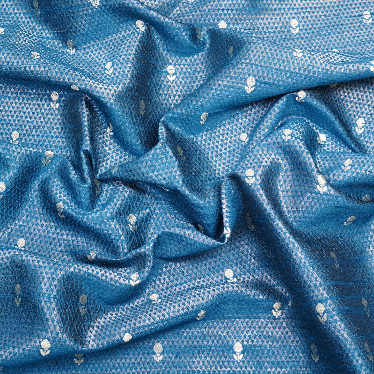 Premium Sky Blue Banarasi Dress Material Fabric