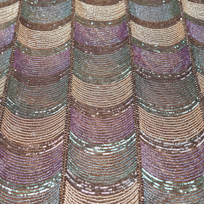 Luxury Multi-Tonal Chevron Sequin & Beadwork net Fabric