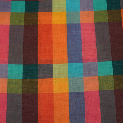 Multicolor Checkered Handloom Fabric.