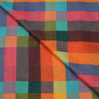 Multicolor Checkered Handloom Fabric.