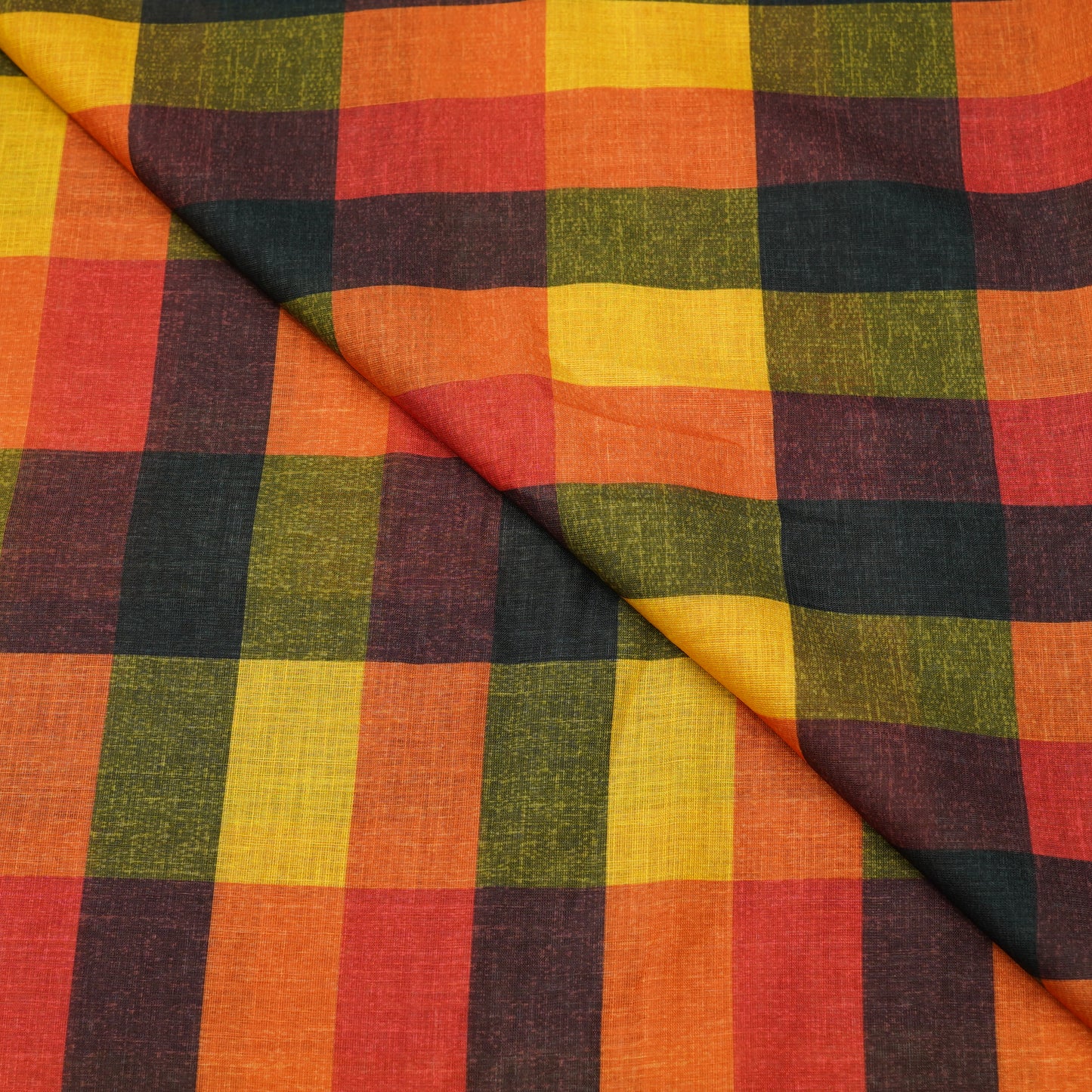 Multicolor Checkered Linen Fabric.