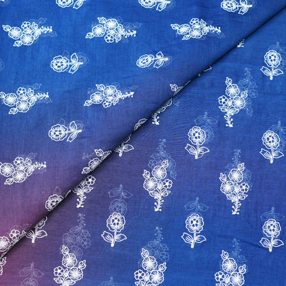 Dual-Tone Floral Embroidered Chanderi Fabric.