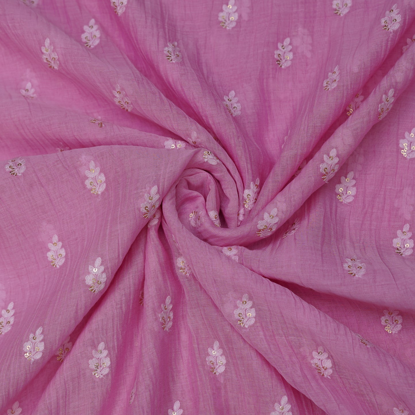 Pink Chanderi Fabric with Mukesh Buti Embroidery