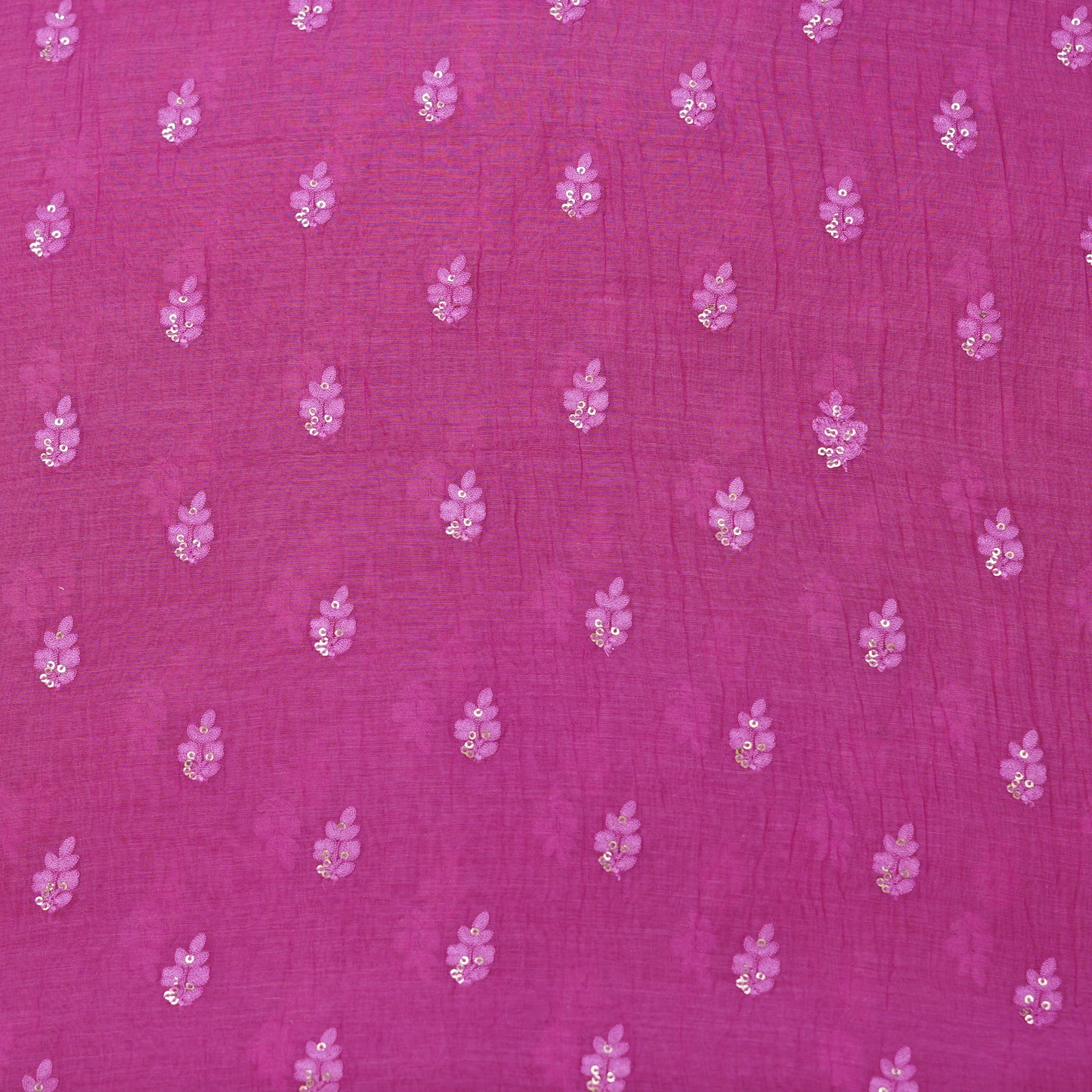 Rani Pink Chanderi Fabric with Mukesh Buti Embroidery.
