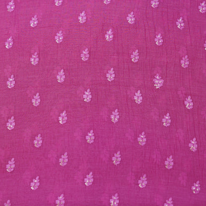 Rani Pink Chanderi Fabric with Mukesh Buti Embroidery.