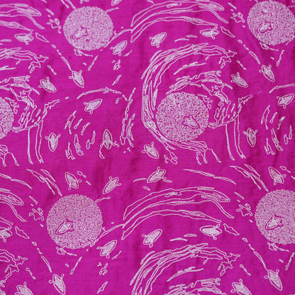 Premium Fuchsia Pink Embroidered Fabric