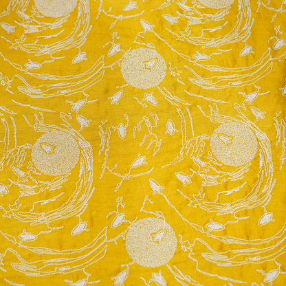 Premium Mustard Yellow Embroidered Fabric