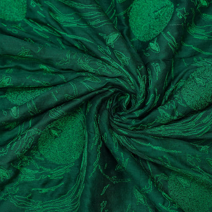 Premium Emerald Green Embroidered Fabric.
