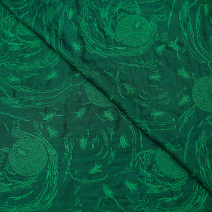Premium Emerald Green Embroidered Fabric.