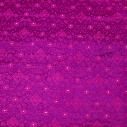 Royal Magenta Embroidered Fabric with Stone Work.
