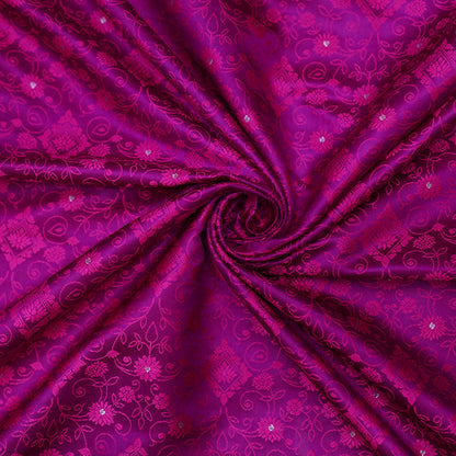 Royal Magenta Embroidered Fabric with Stone Work.