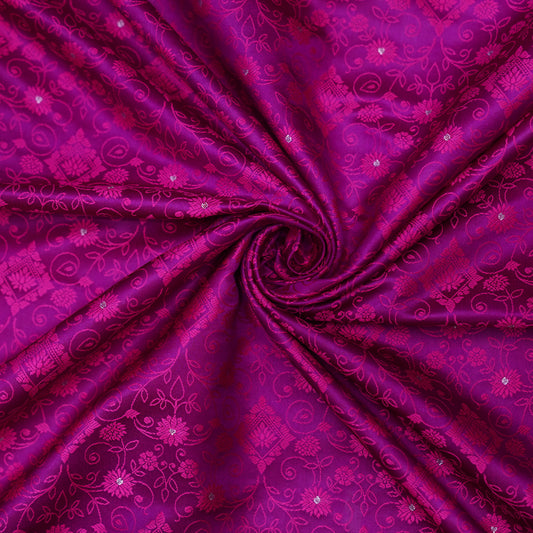 Royal Magenta Embroidered Fabric .