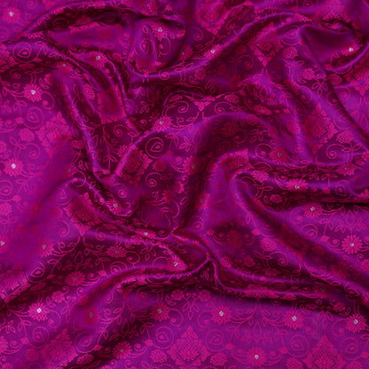 Royal Magenta Embroidered Fabric with Stone Work.