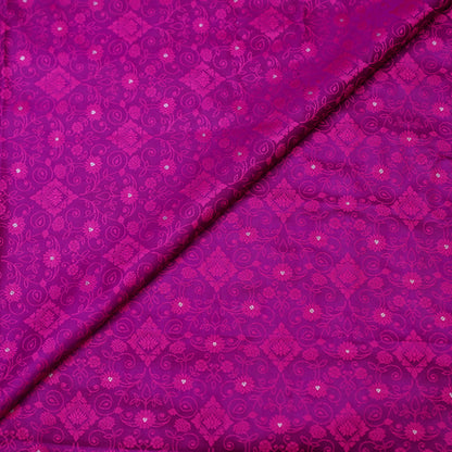 Royal Magenta Embroidered Fabric with Stone Work.