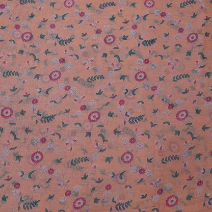Peach Floral Digital Print Fabric.