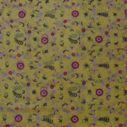 Sunflower Yellow Floral Digital Print Fabric